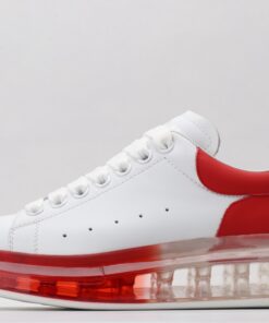 ALEXANDER MCQUEEN white oversized sneakers with red heel