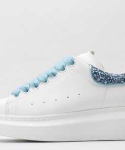ALEXANDER MCQUEEN White & Blue Tiny Dancer Oversized Sneakers