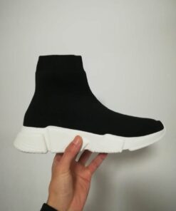 Balenciaga Speed Trainer Burgundy Sneakers Black white 456553