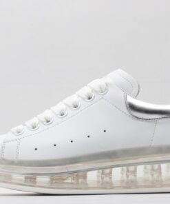 ALEXANDER MCQUEEN white oversized sneakers with silver heel