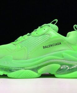 Balenciaga Green Triple-S Clear Sole Trainers Sneakers