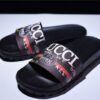 GUCCI Leather SLIDE SANDAL with gg logo mens